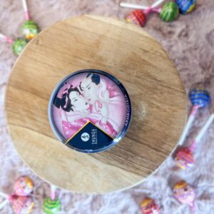 Mini bougie de massage - Pétales de rose